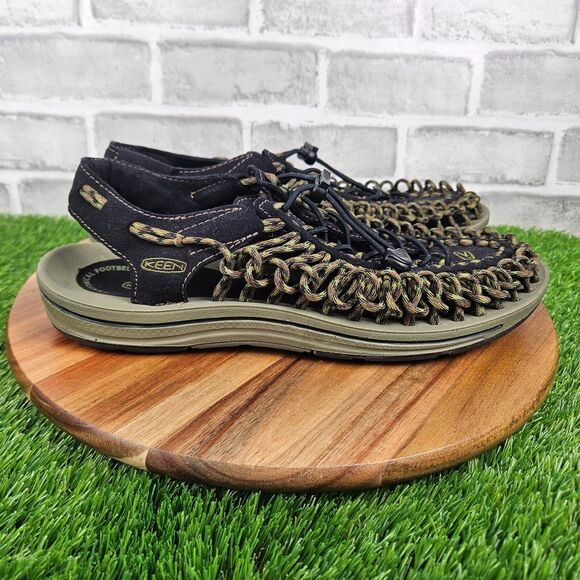 Keen Woven Bungee Cord Sandals Mens Size 10.5 Green Black Drawstring  1013890 main image 8